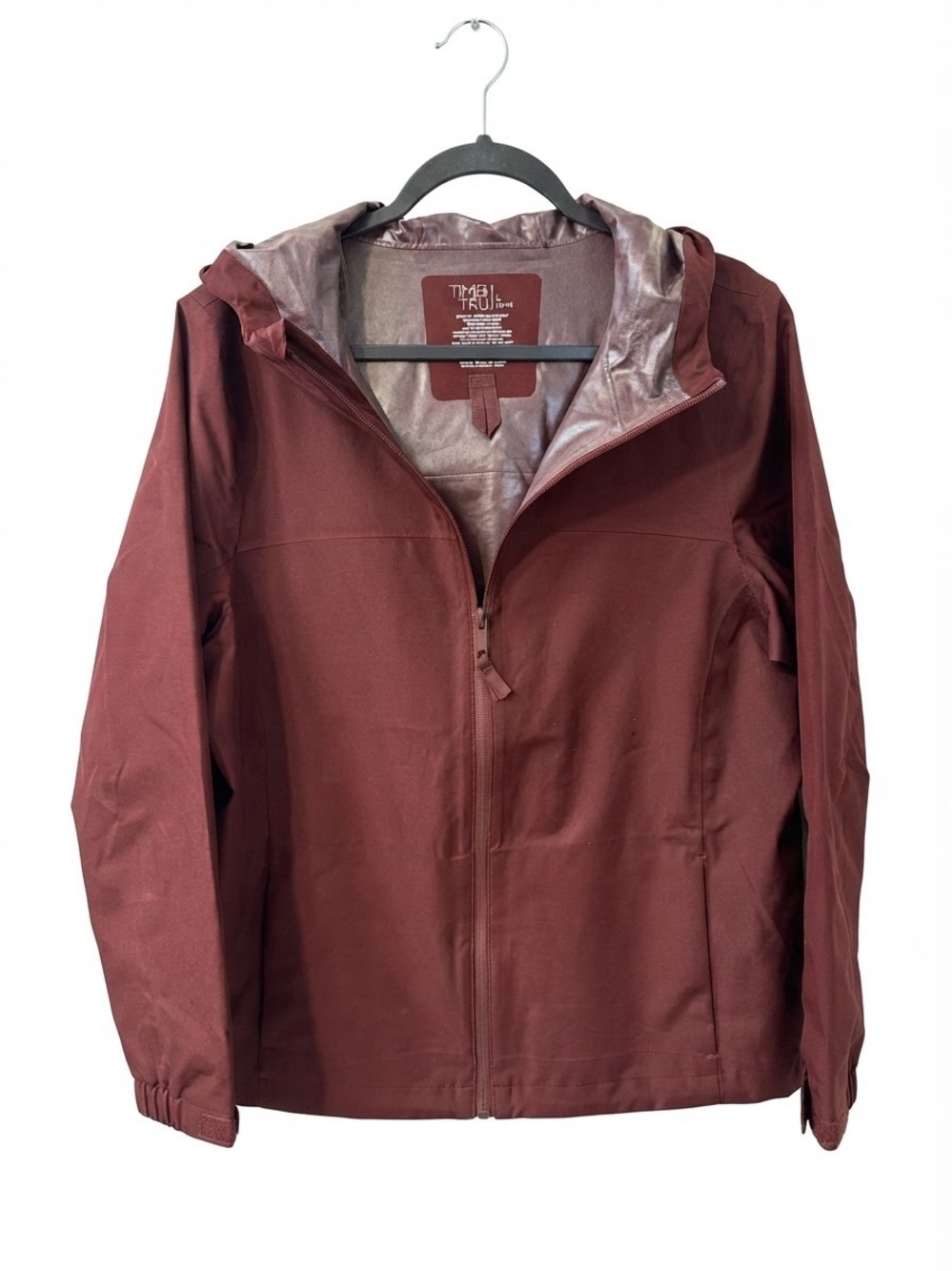 Time and Tru Women's Hooded Utility Jacket - Wine
